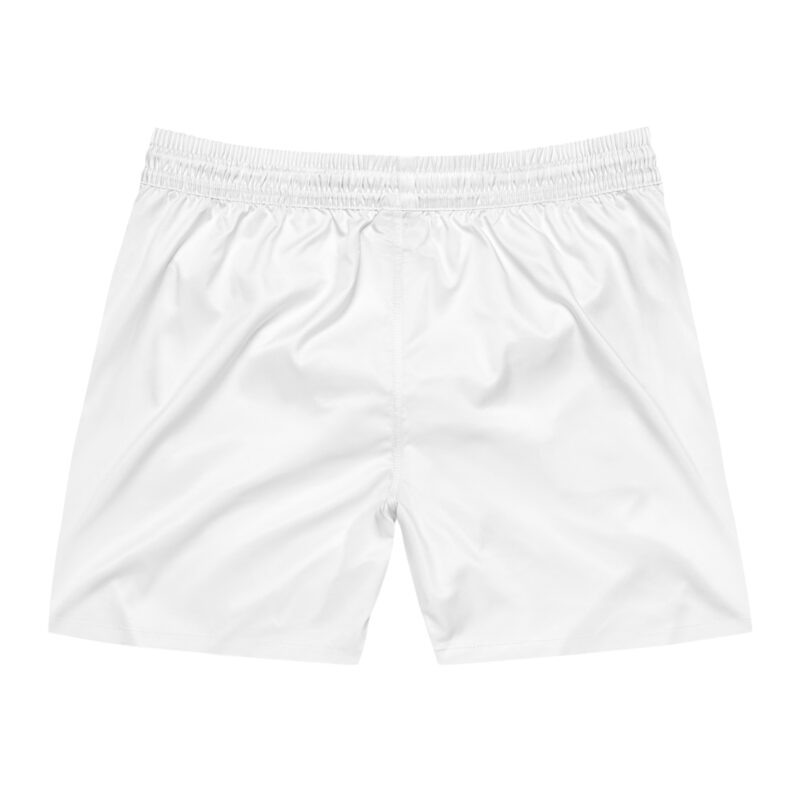 on/off minimalist men's swim shorts — white mid length boardshorts