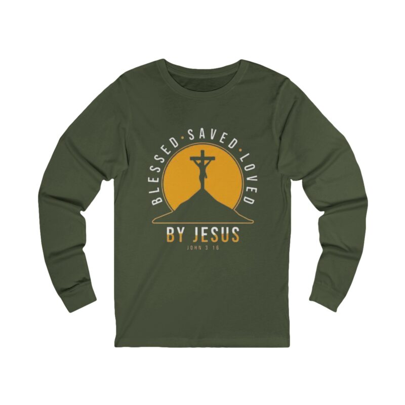 jesus cross long sleeve tee — "my way, truth, life" christian shirt