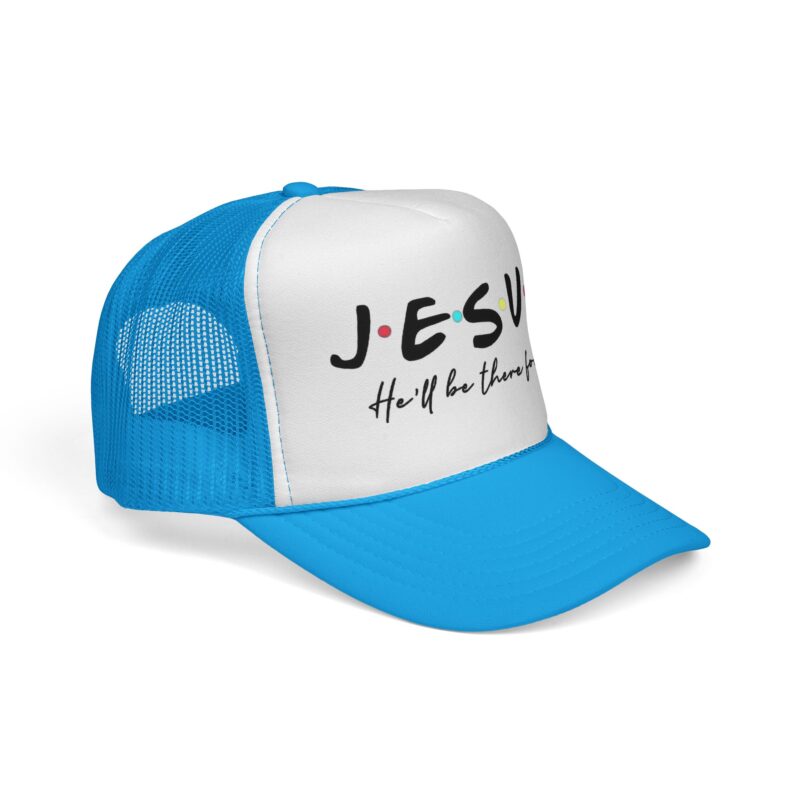 jesus trucker hat — "he'll be there for you" christian mesh cap