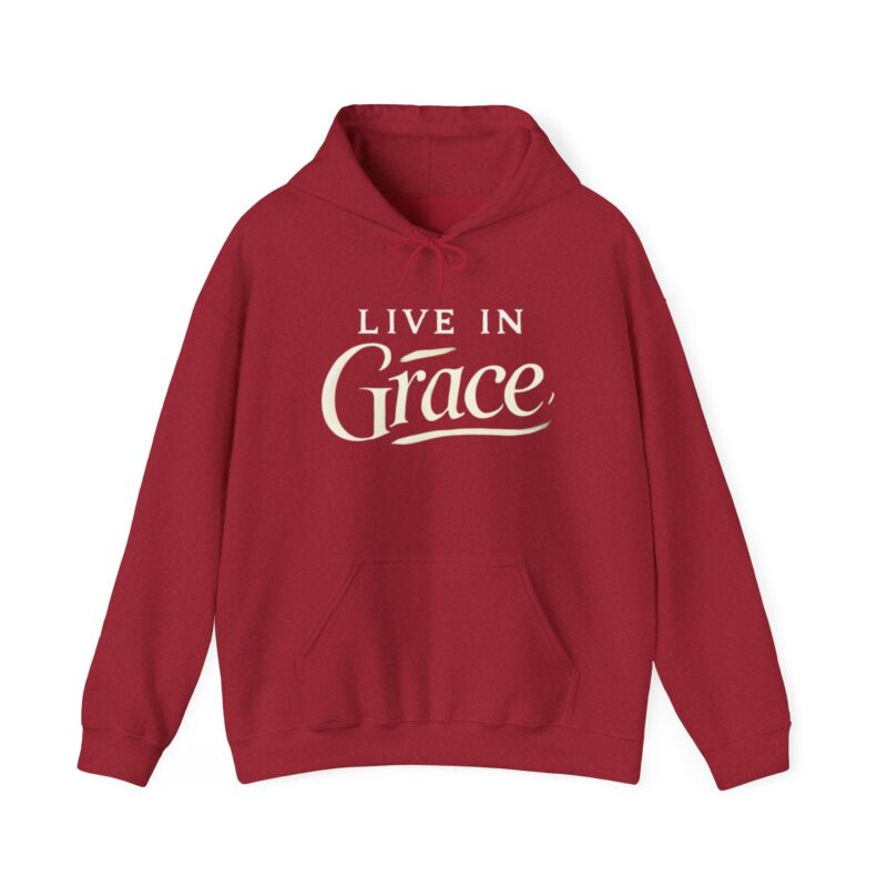 live in grace hoodie — inspirational christian faith sweatshirt