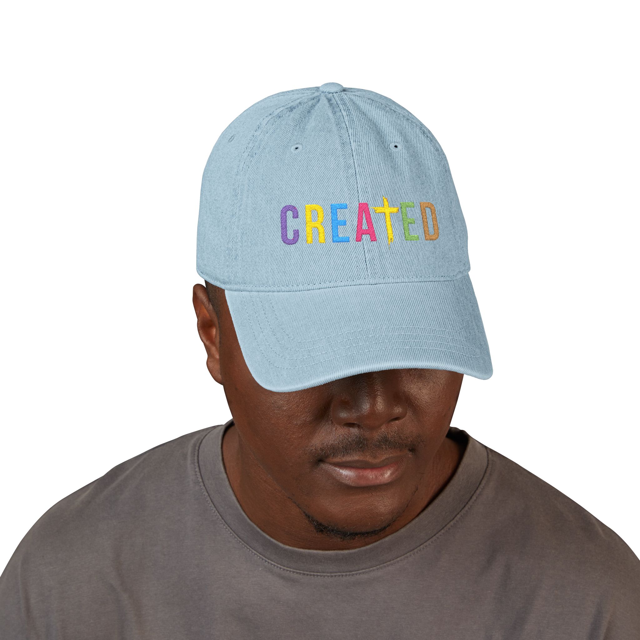 created embroidered denim hat — colorful cross baseball cap created embroidered denim hat — colorful cross baseball cap