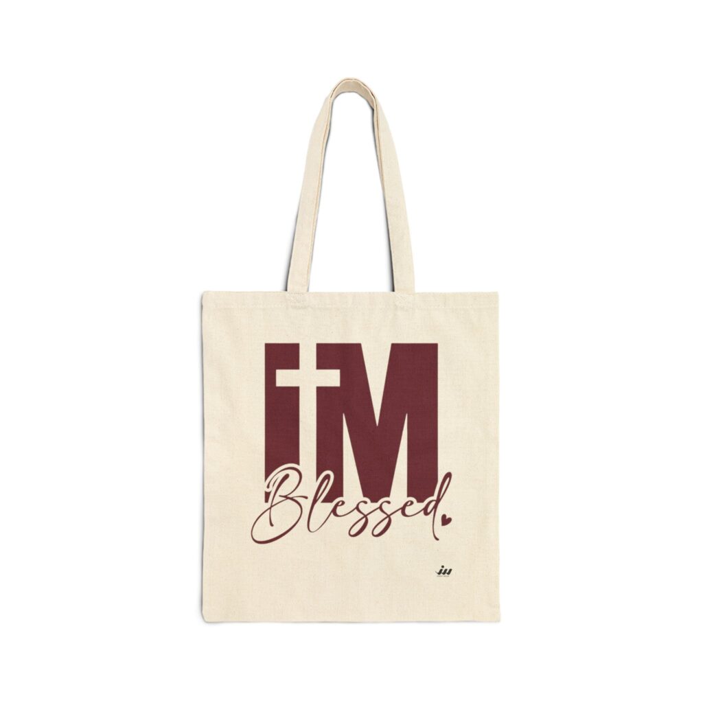 T-Shirts cotton tote bag “i’m blessed” script canvas shopper