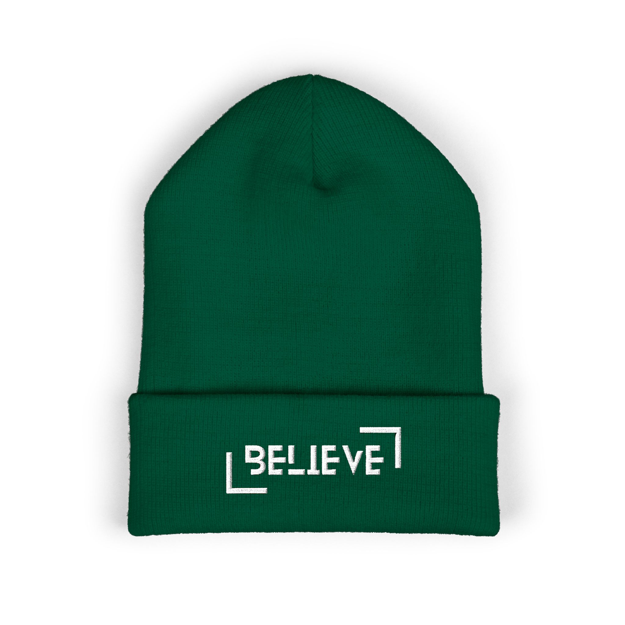 believe embroidered cuffed beanie — cozy motivational knit hat believe embroidered cuffed beanie — cozy motivational knit hat
