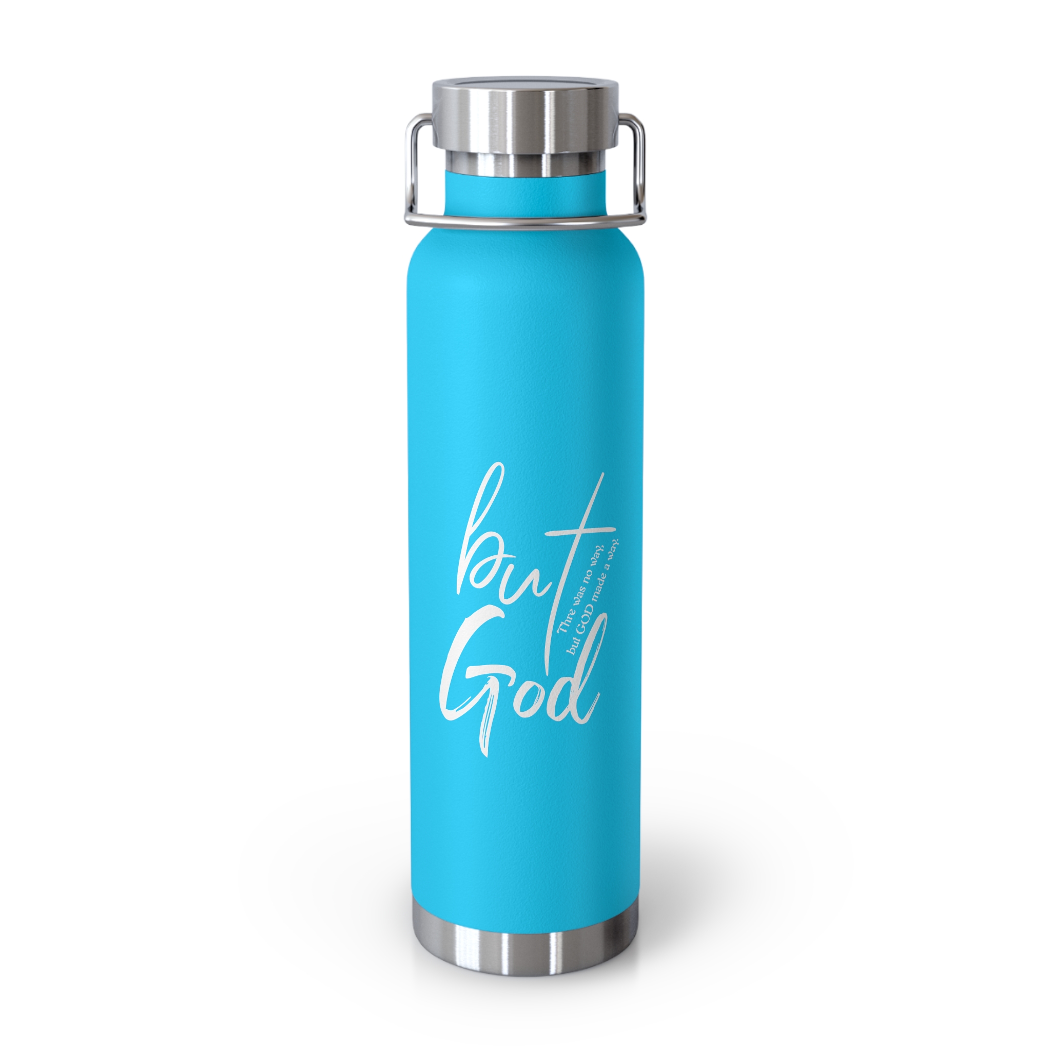 22oz copper insulated bottle — "but god" script faith water bottle 22oz copper insulated bottle — "but god" script faith water bottle