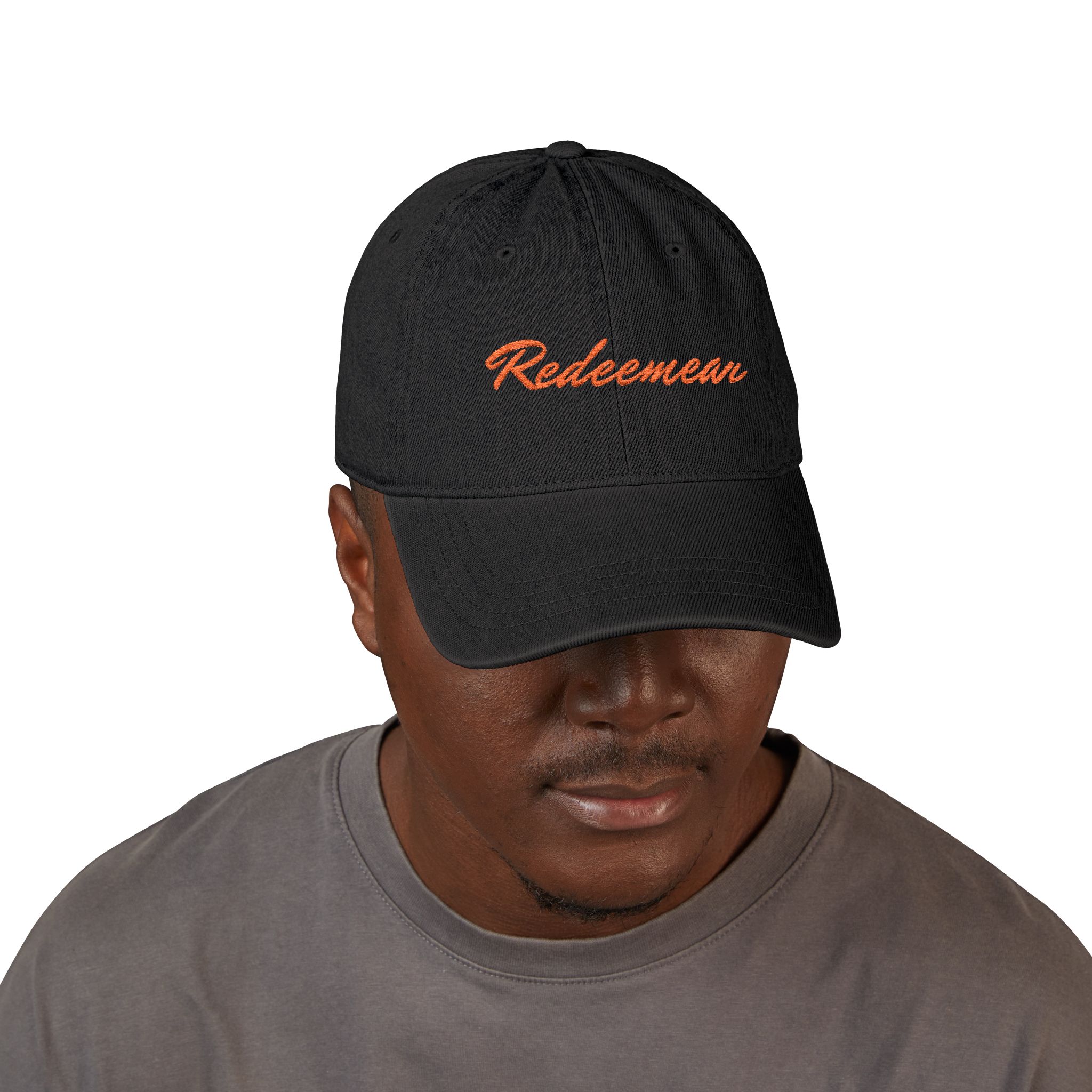 embroidered "redeemer" denim hat embroidered "redeemer" denim hat