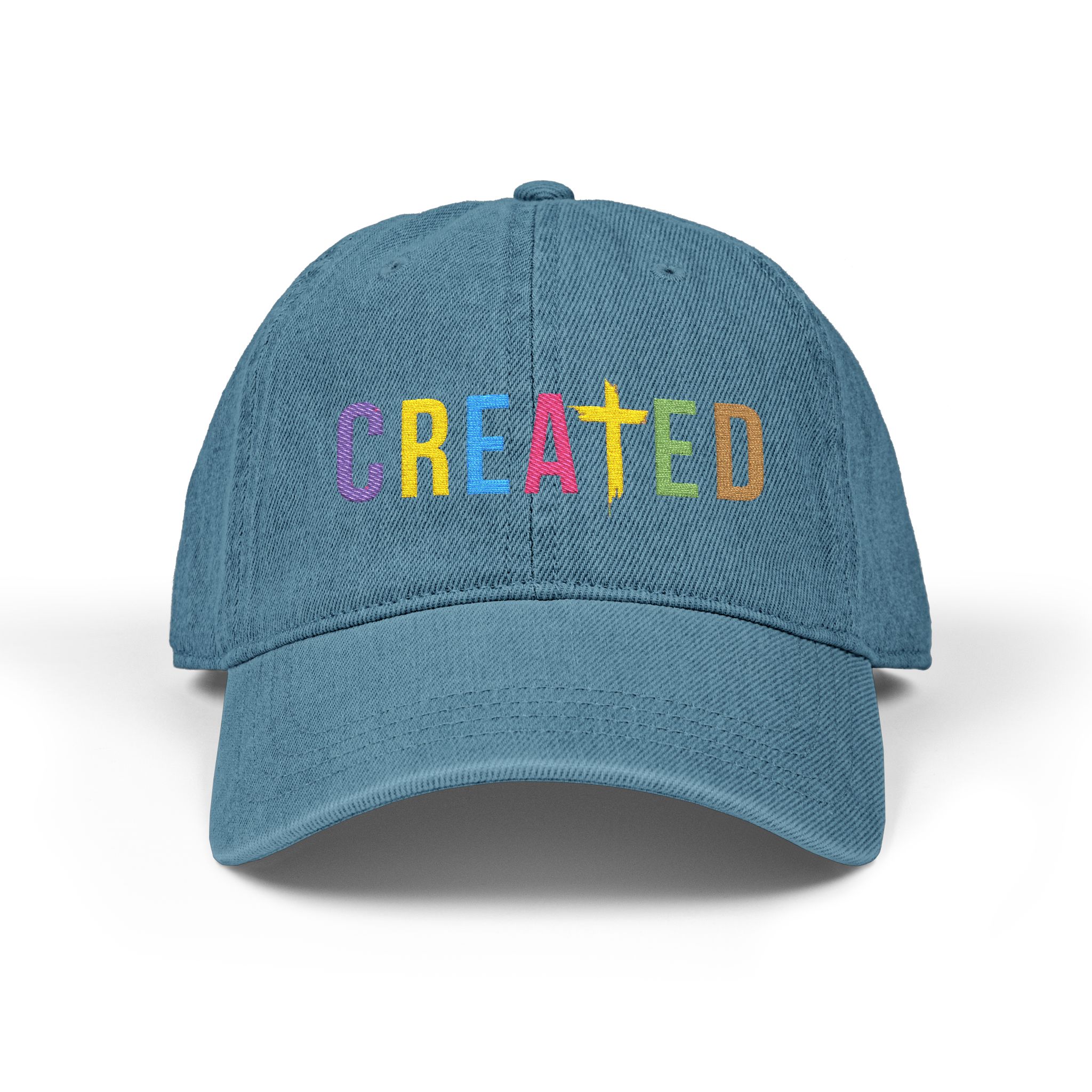 created embroidered denim hat — colorful cross baseball cap created embroidered denim hat — colorful cross baseball cap