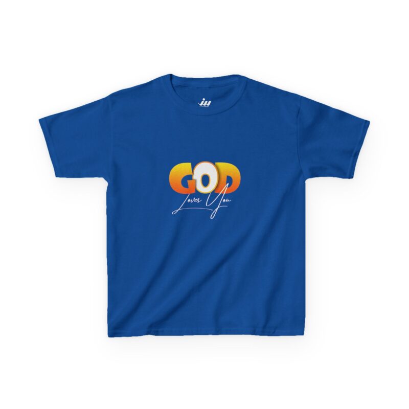 kids tee — "god loves you"