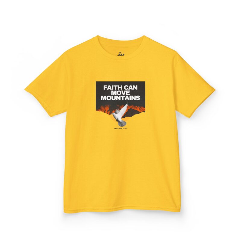 kids t‑shirt "faith can move mountains"