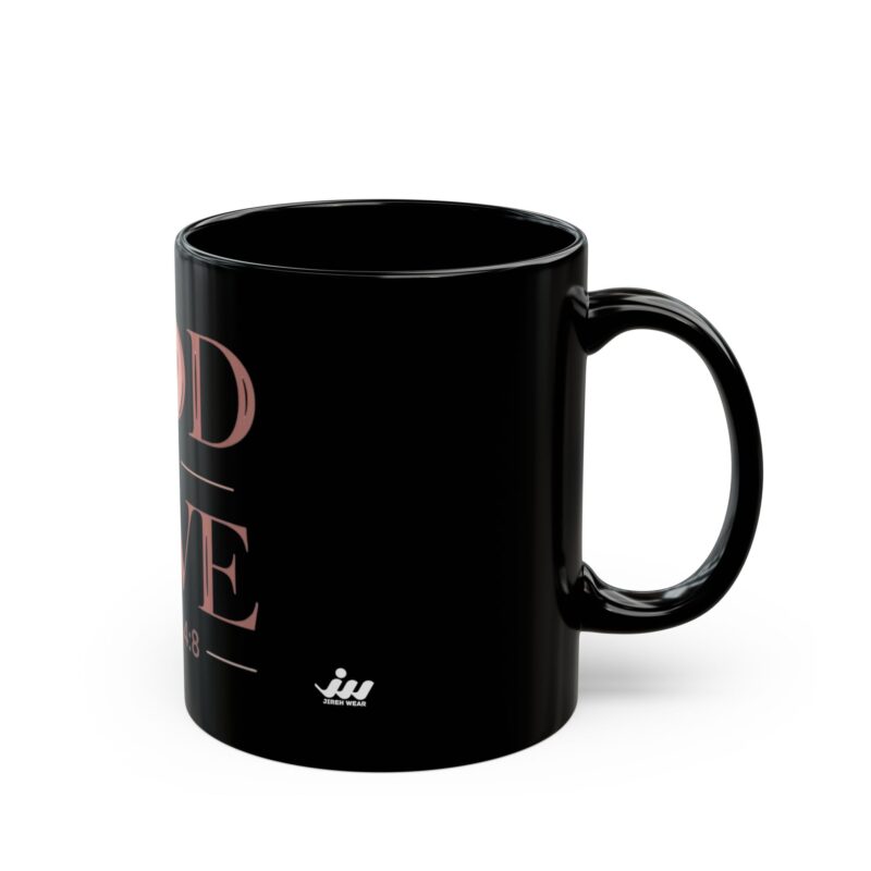 god is love black mug (11oz/15oz) — 1 john 4:8 inspirational christian coffee cup