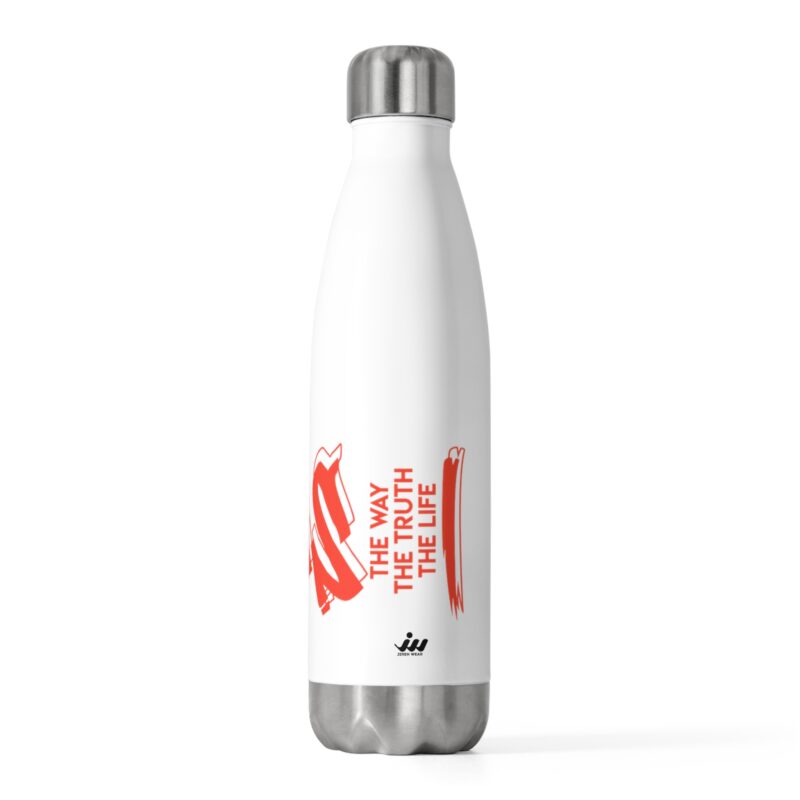 Home insulated bottle — red graffiti 'jesus' water bottle with 'the way the truth the life'