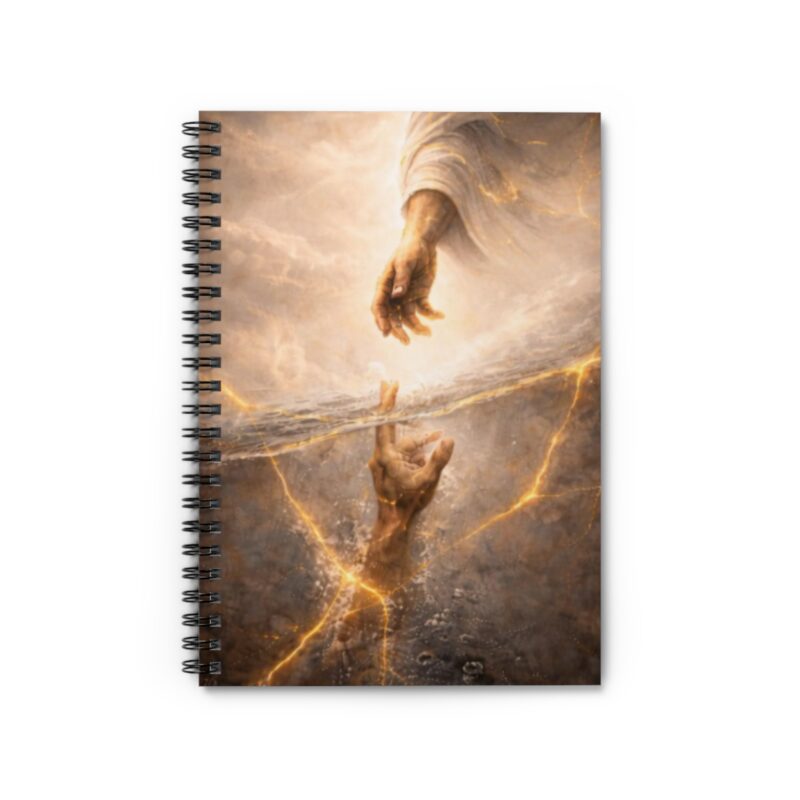 spiral notebook — 'reaching hand' christian inspirational journal (ruled)
