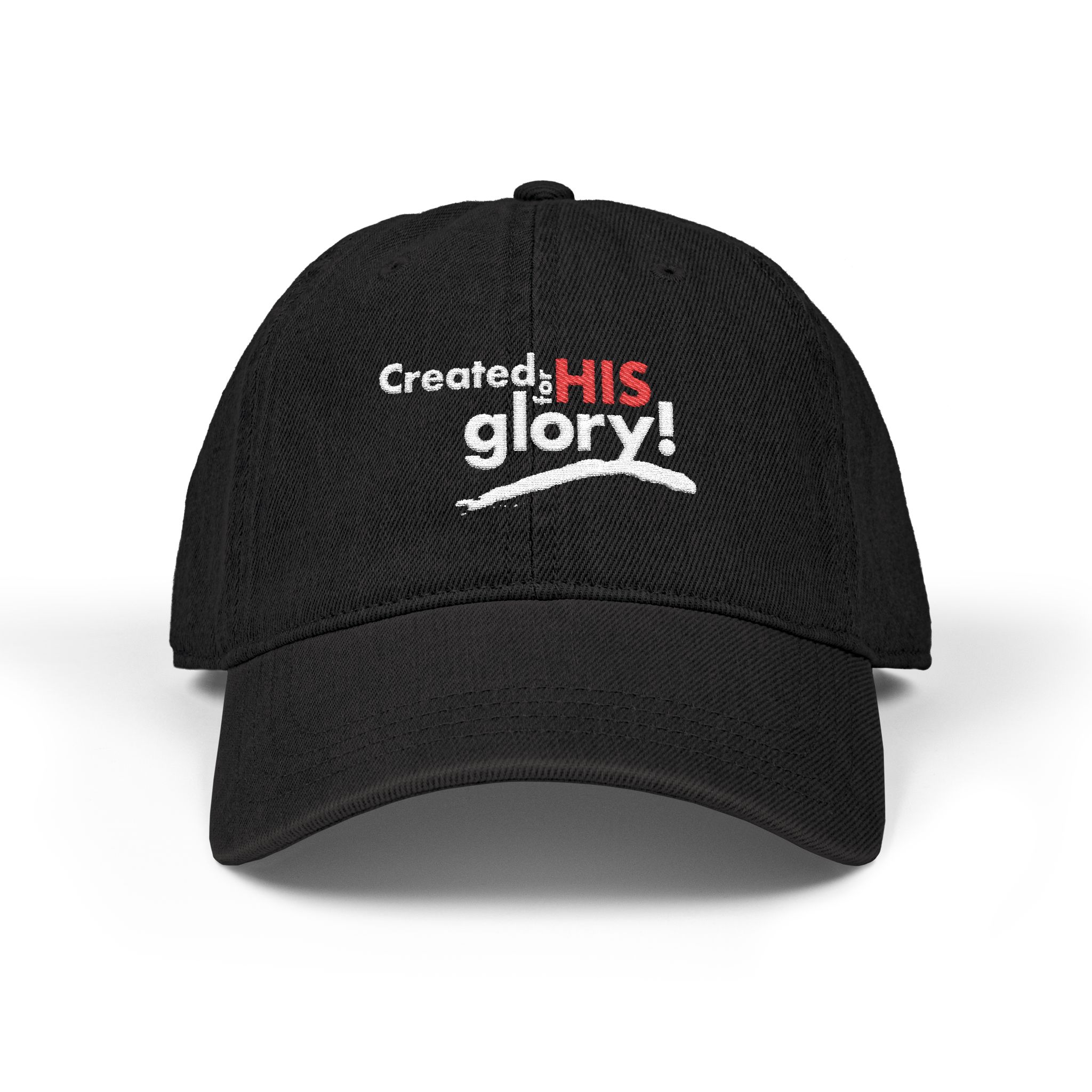 created for his glory embroidered denim hat — christian baseball cap created for his glory embroidered denim hat — christian baseball cap