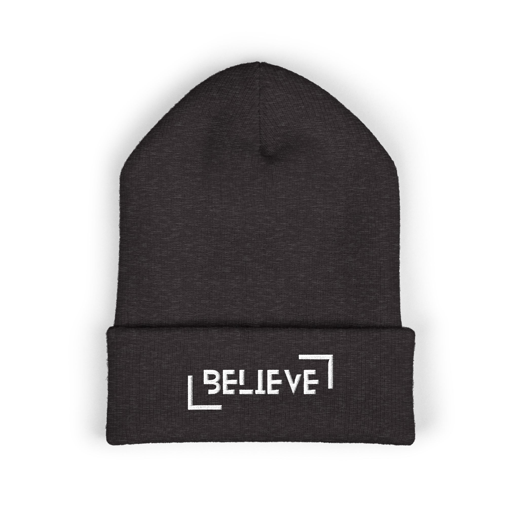 believe embroidered cuffed beanie — cozy motivational knit hat believe embroidered cuffed beanie — cozy motivational knit hat