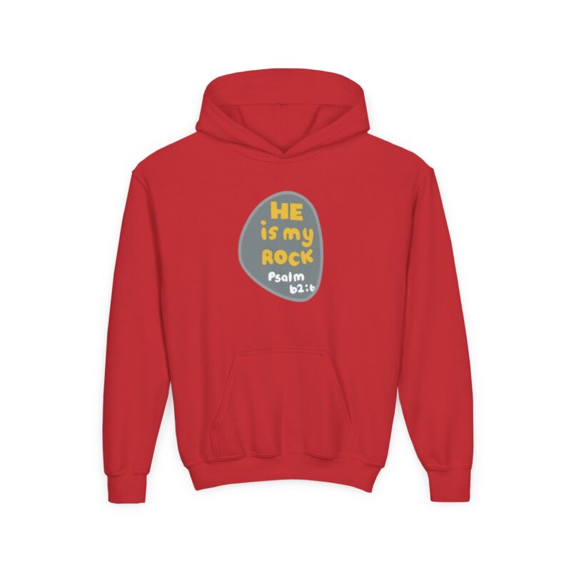 youth hoodie "he is my rock"
