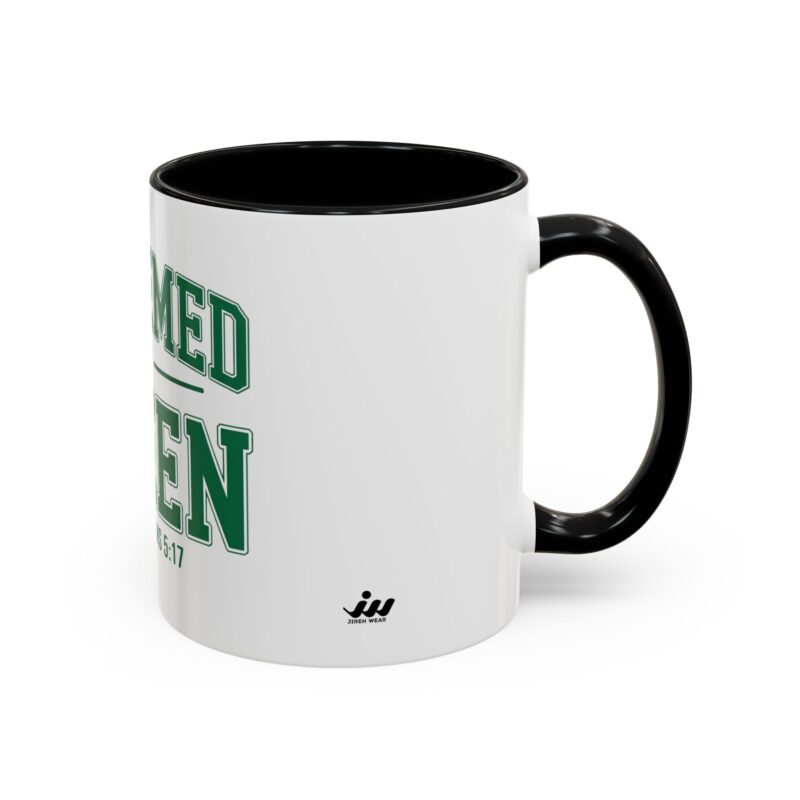redeemed in green accent coffee mug — 11/15oz christian scripture 2 corinthians 5:17