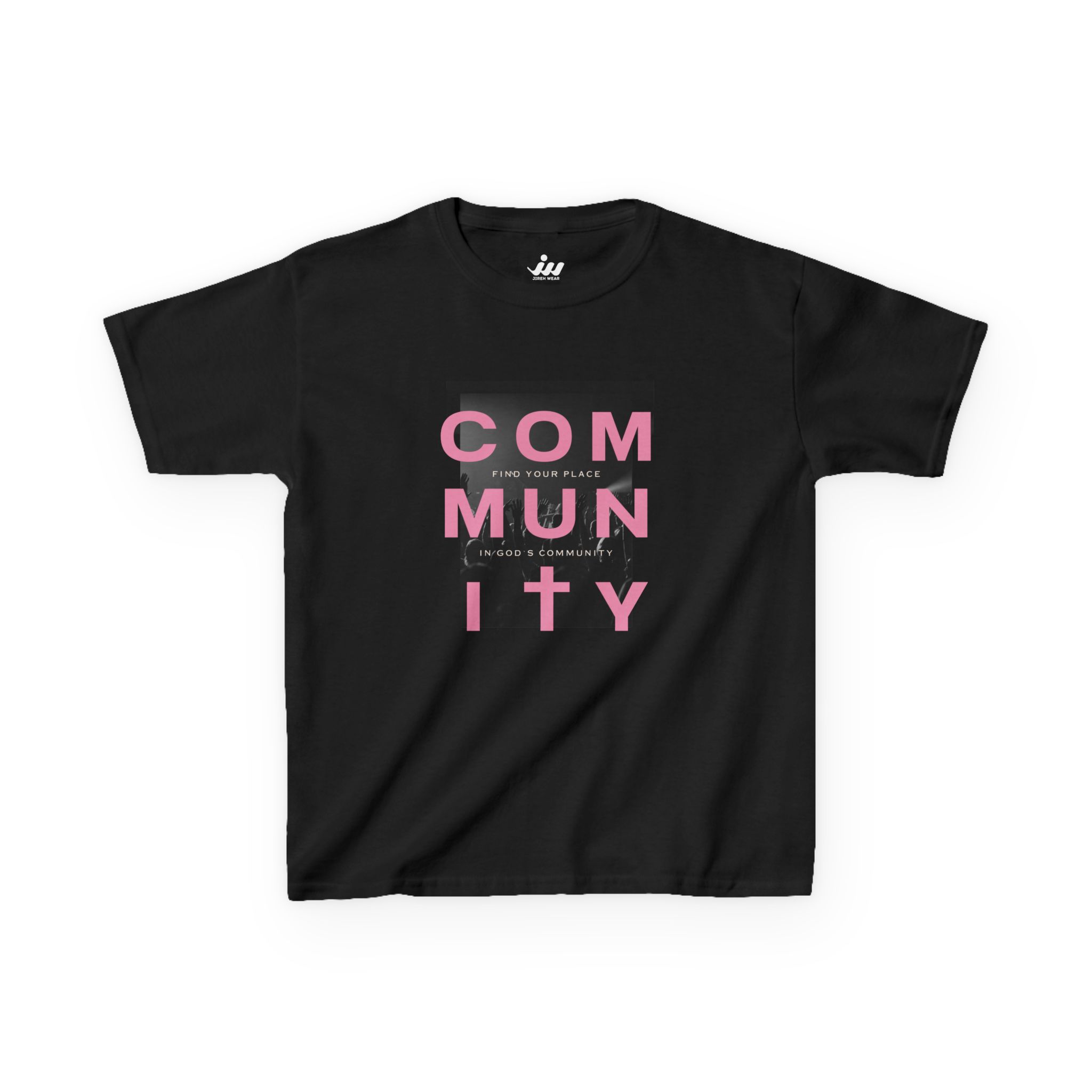 t‑shirt — pink block letter t‑shirt — pink block letter
