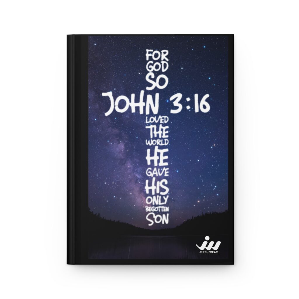 john 3:16 cross hardcover journal — christian faith prayer notebook