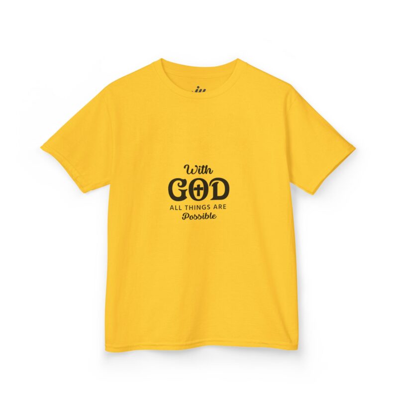 kids tee — "with god all things are possible"