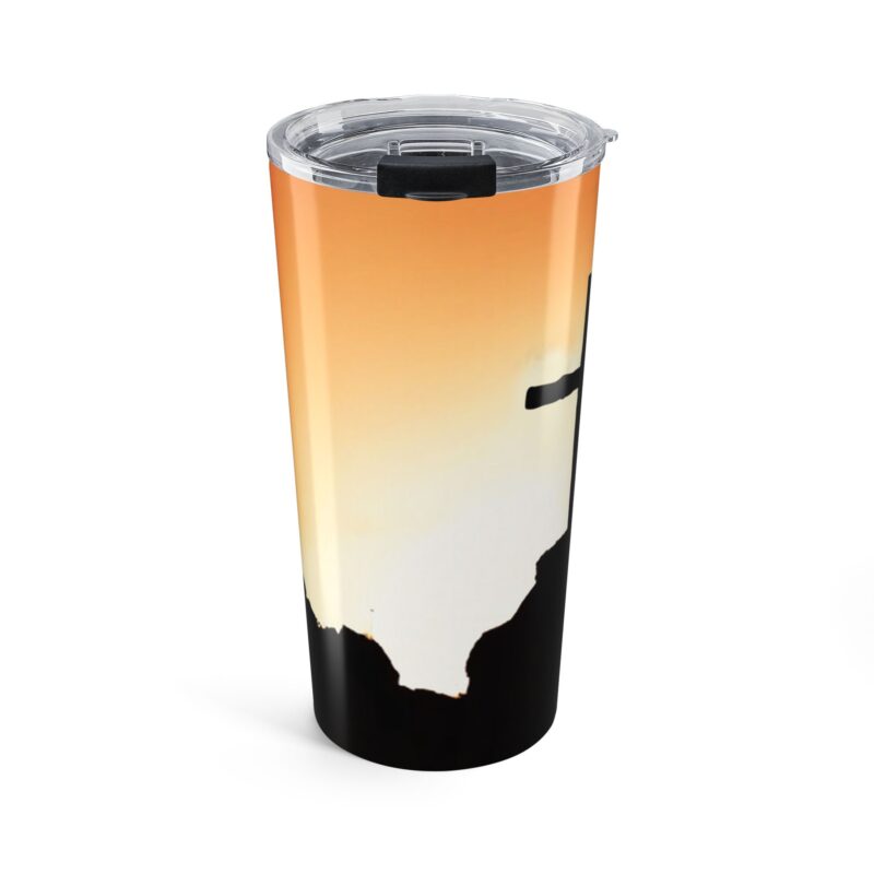 20oz sunset silhouette tumbler — orange mountain travel cup