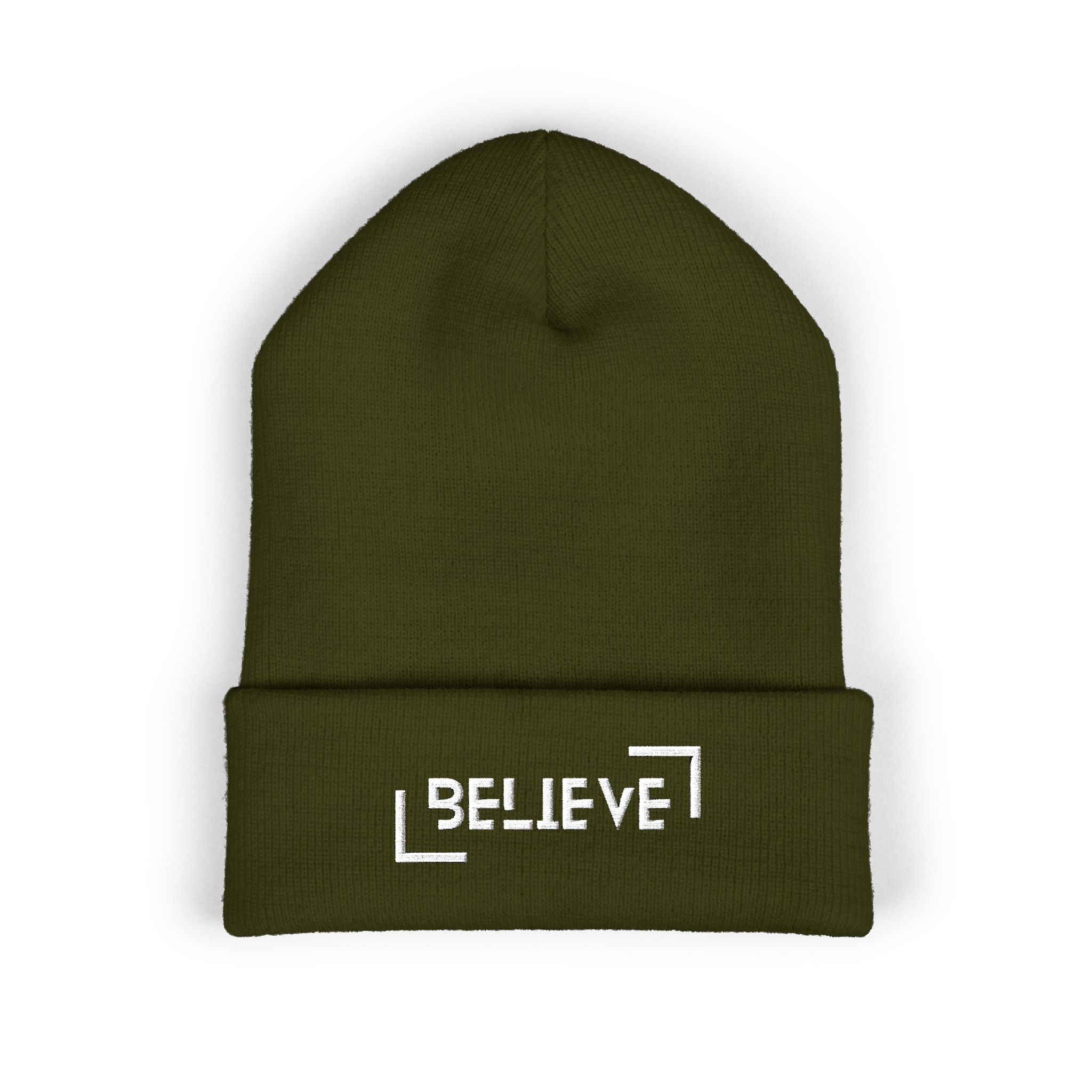 believe embroidered cuffed beanie — cozy motivational knit hat believe embroidered cuffed beanie — cozy motivational knit hat