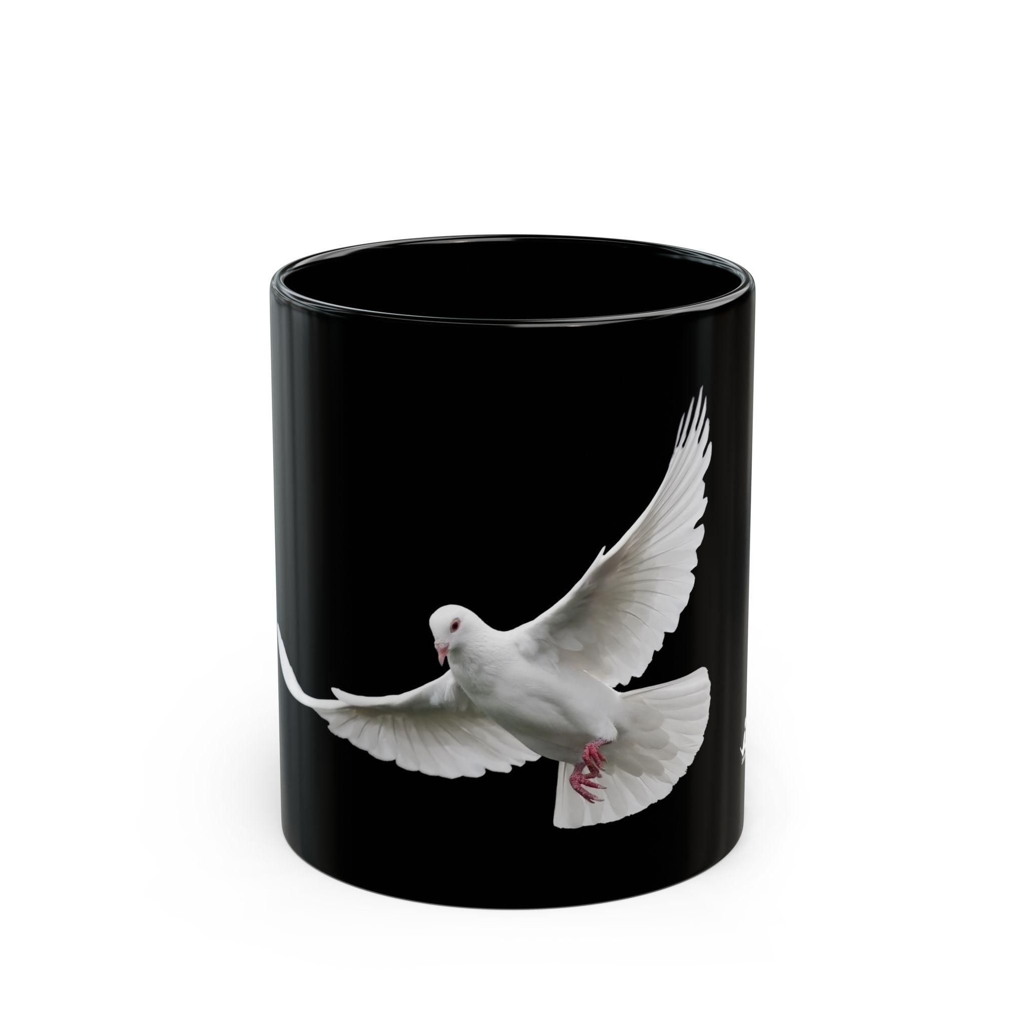 dove peace mug — black ceramic coffee cup (11oz & 15oz) dove peace mug — black ceramic coffee cup (11oz & 15oz)