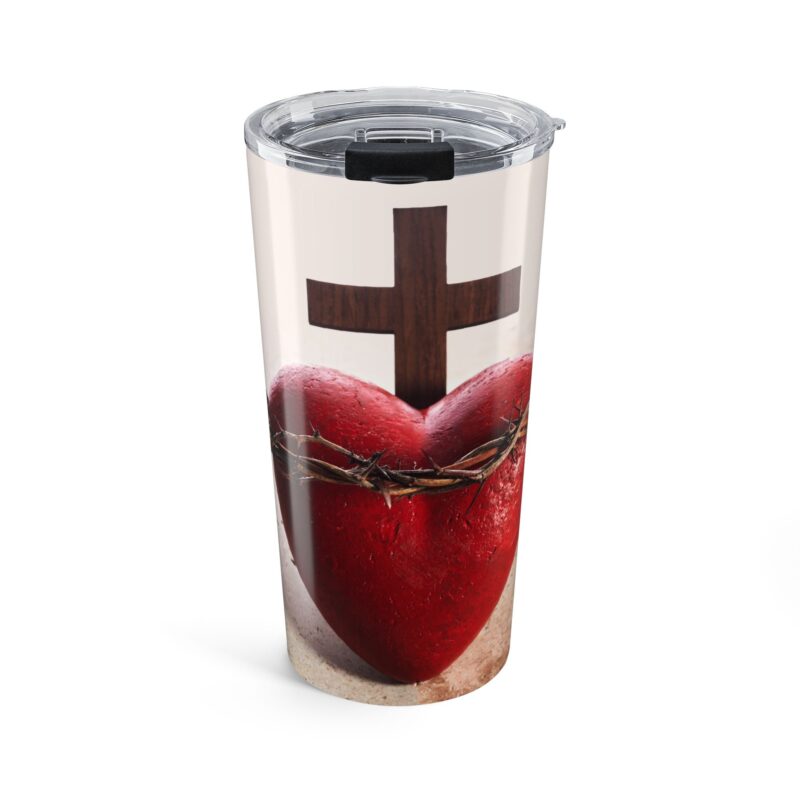 christian heart & cross 20oz tumbler — faith inspired travel mug