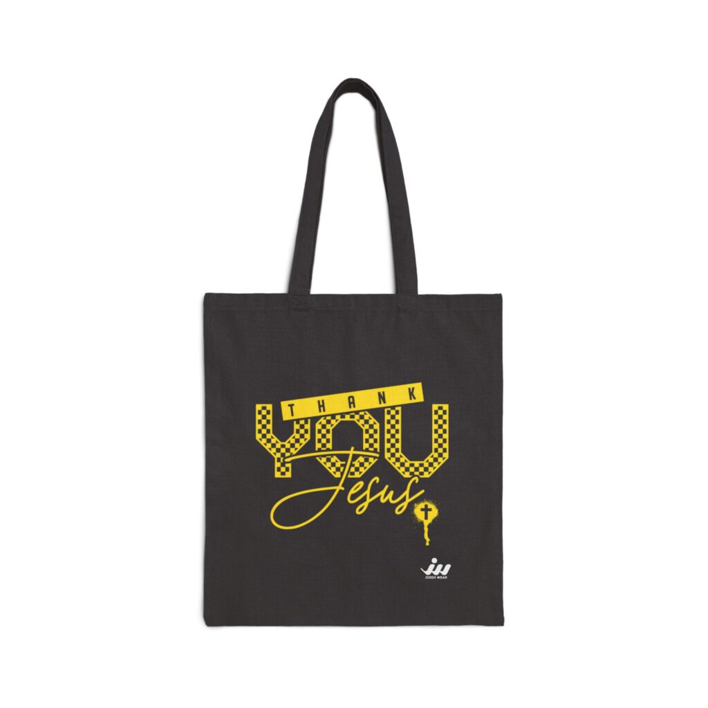 thank you jesus tote bag – faith based canvas shopper