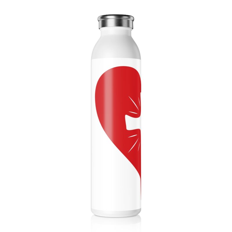 christian heart slim water bottle — red cross faith stainless bottle