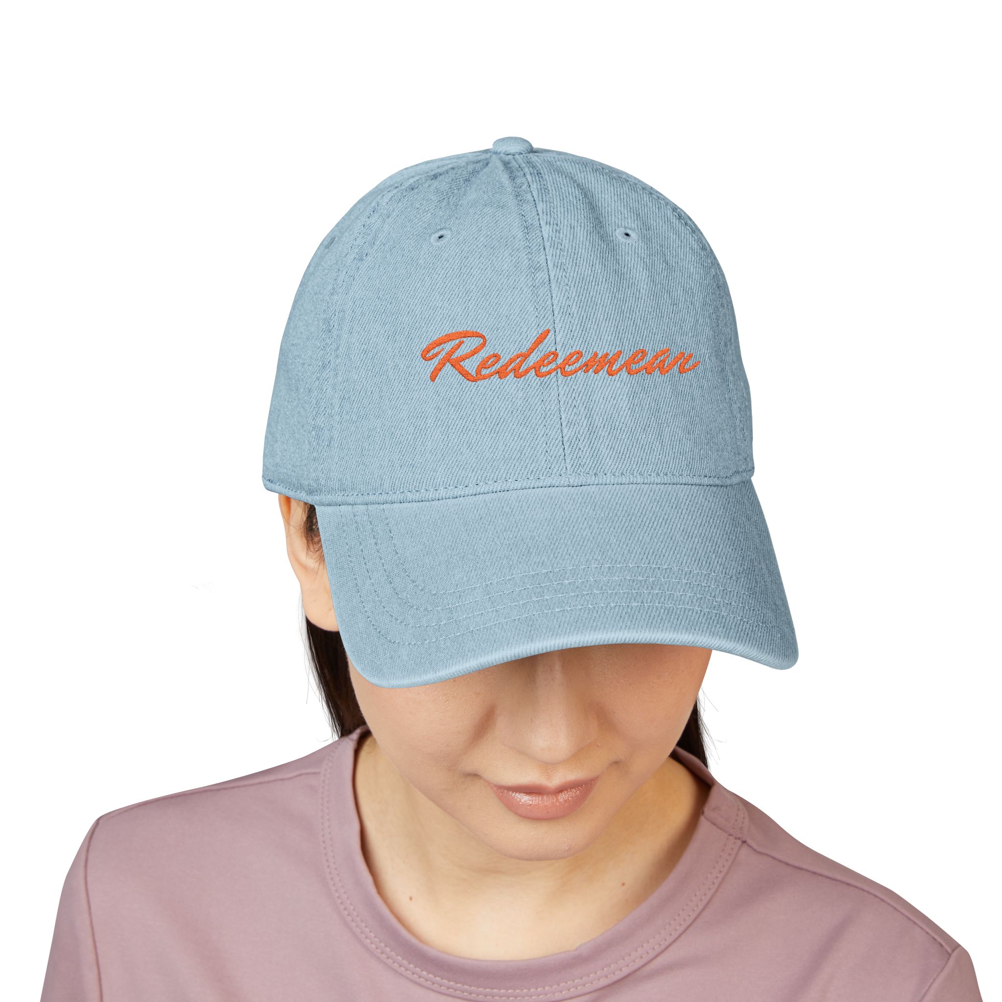 embroidered "redeemer" denim hat embroidered "redeemer" denim hat