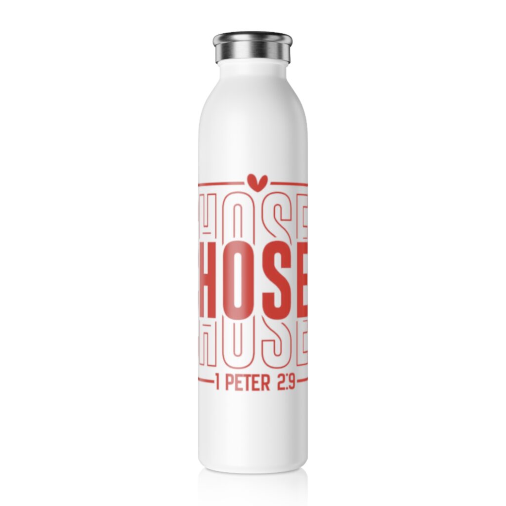 T-Shirts chosen faith slim water bottle