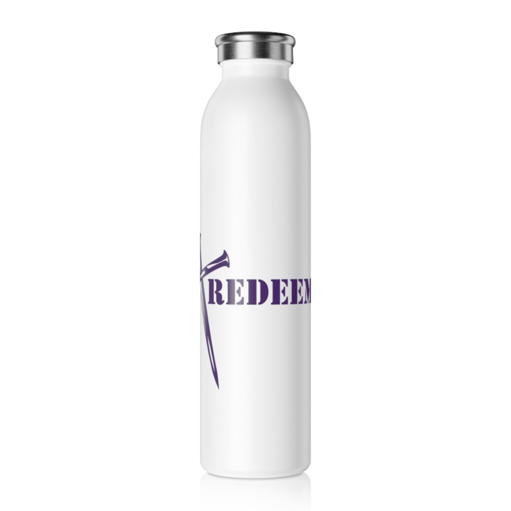 redeemed cross slim water bottle inspirational stainless steel bottle