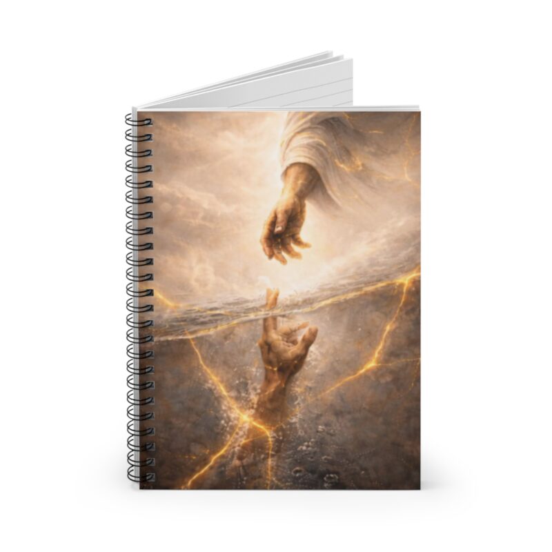 spiral notebook — 'reaching hand' christian inspirational journal (ruled)