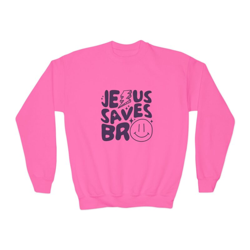 youth sweatshirt "jesus saves bro"