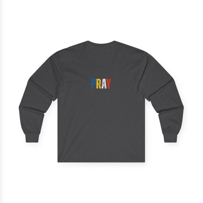 pray colorblock long sleeve tee — faith inspired graphic shirt