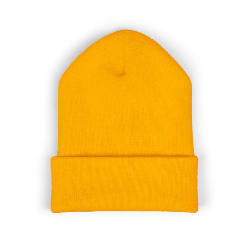 embroidered 'jesus' minimalist cuffed beanie — classic knit winter hat