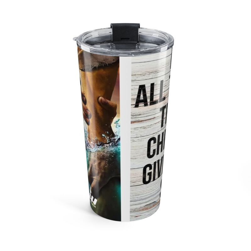 20oz inspirational tumbler — "i can do all things through christ" christian travel cup