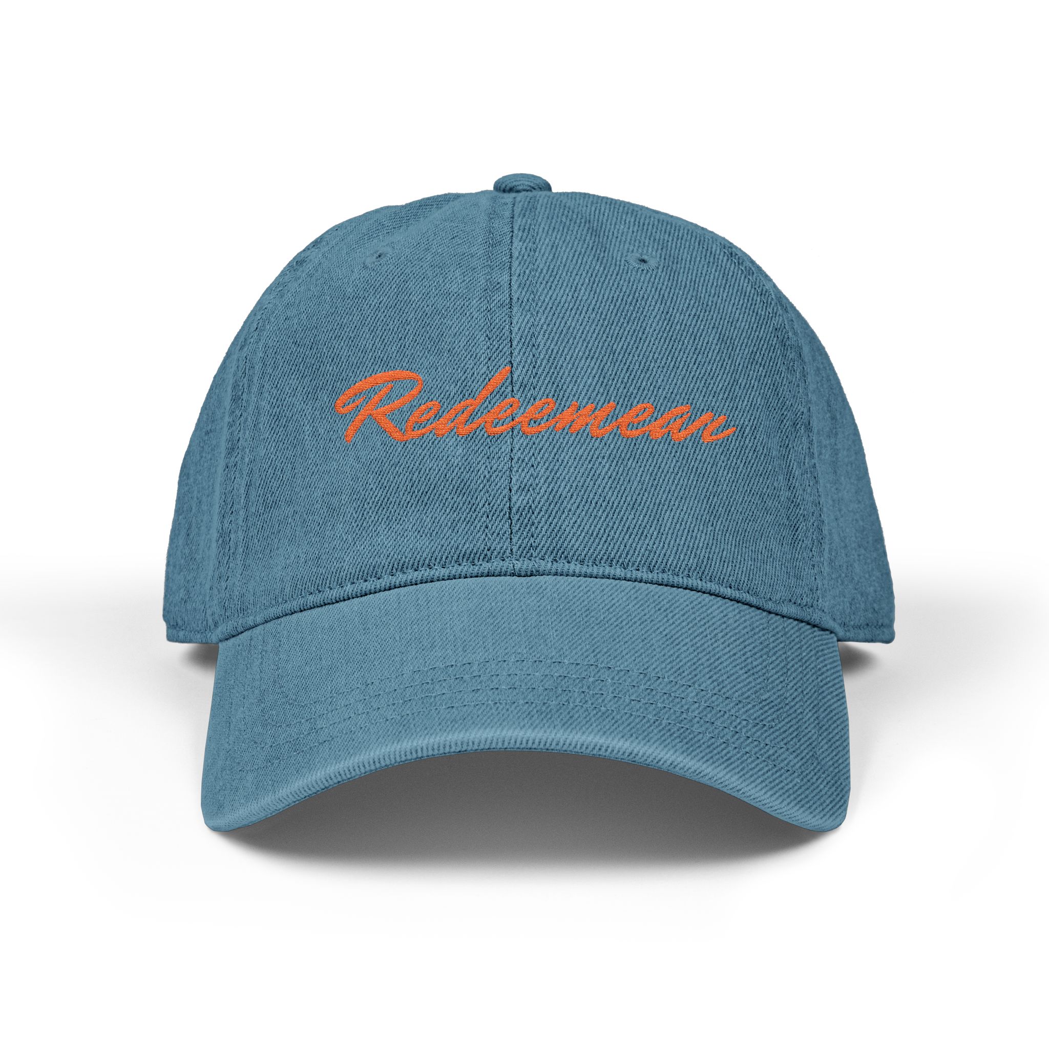 embroidered "redeemer" denim hat embroidered "redeemer" denim hat