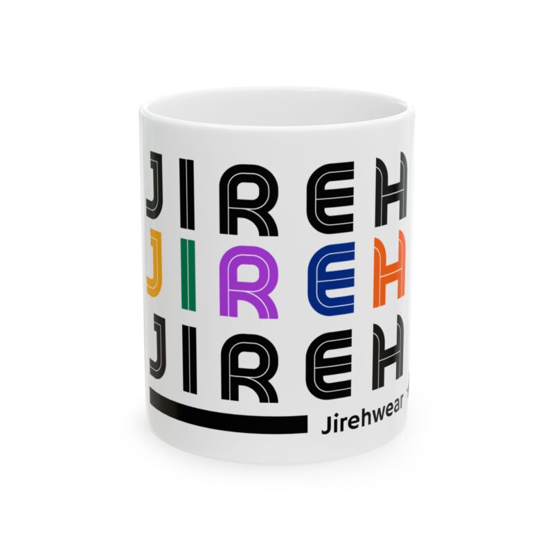 jireh rainbow logo ceramic mug