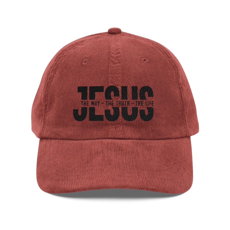 corduroy baseball cap — embroidered "jesus" vintage hat