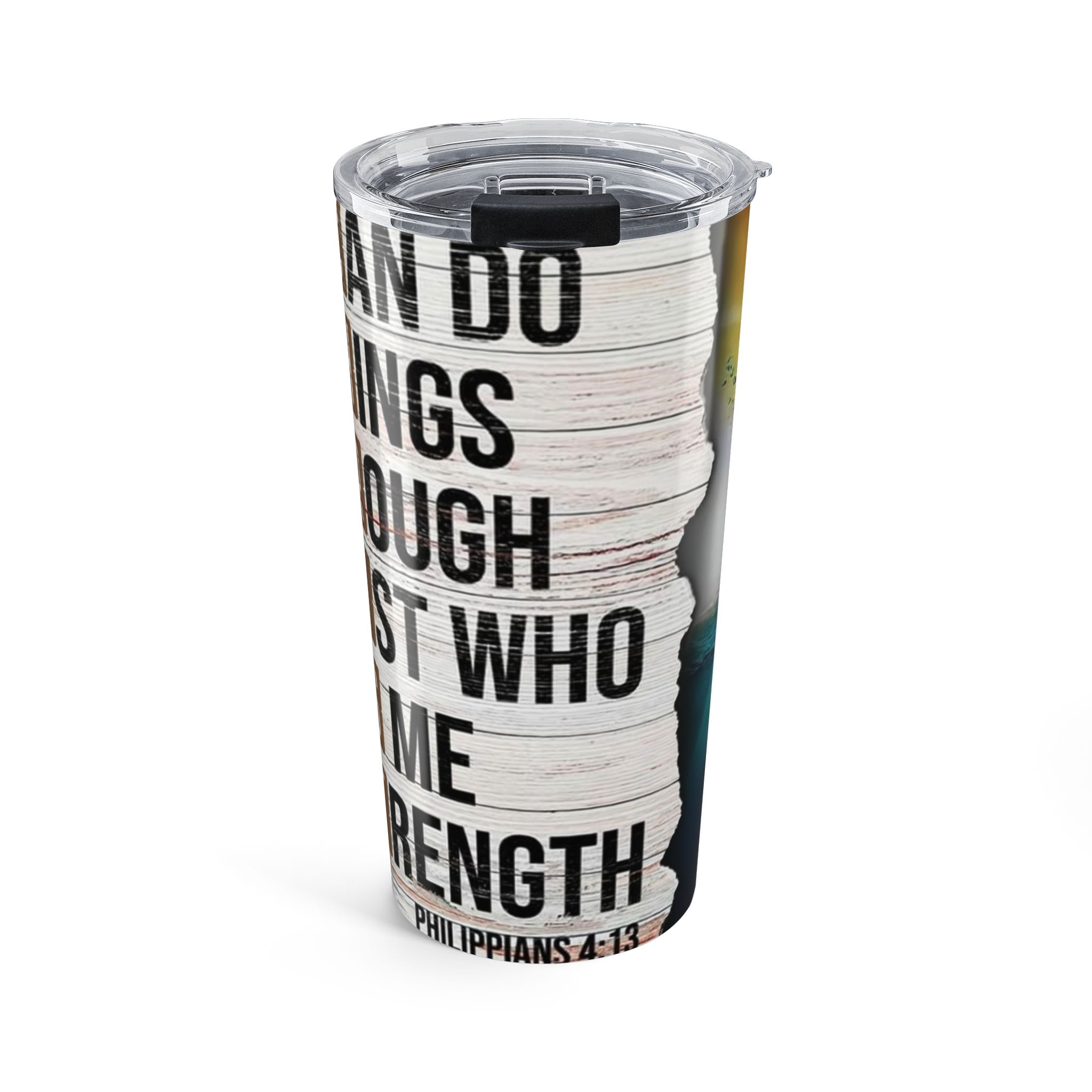 20oz inspirational tumbler — "i can do all things through christ" christian travel cup 20oz inspirational tumbler — "i can do all things through christ" christian travel cup
