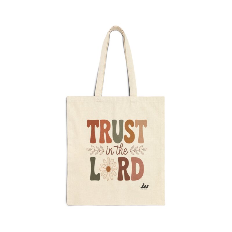 tote bag — "trust in the lord" floral christian canvas tote
