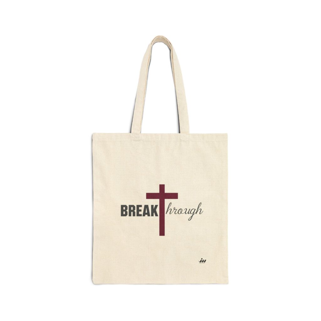T-Shirts breakthrough cross tote bag christian canvas grocery & church tote