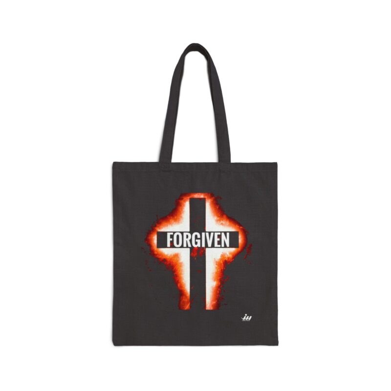 forgiven cross tote bag christian canvas shopper for church, faith & gifts