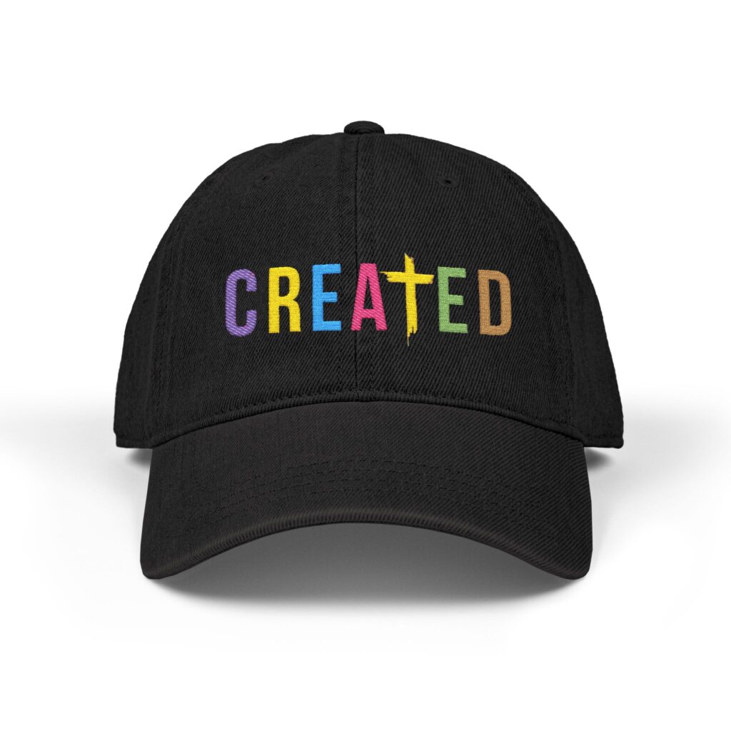 embroidered denim hat
