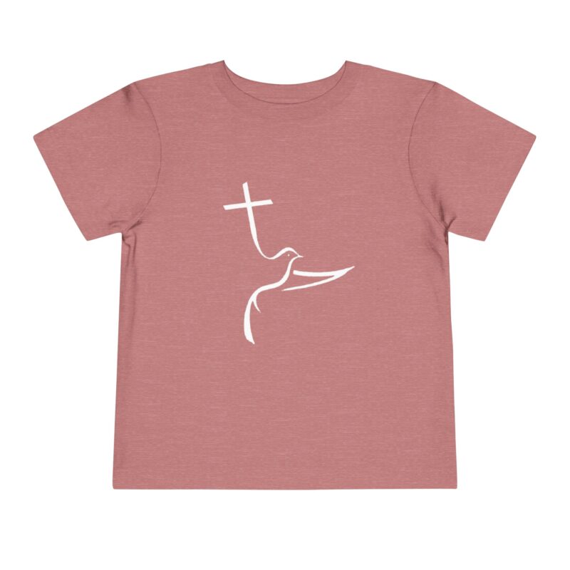 toddler tee — minimal white dove & cross religious christian shirt