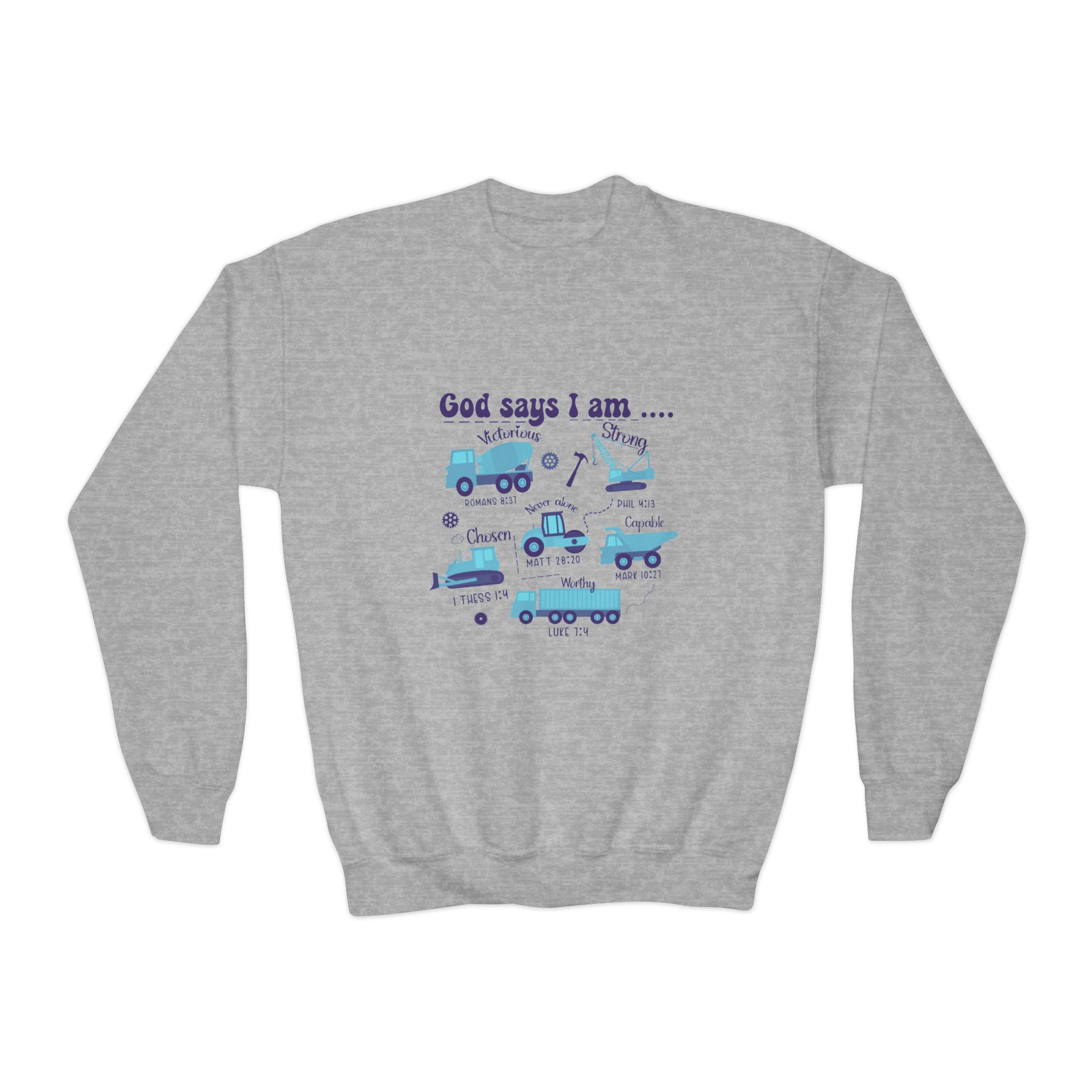 youth sweatshirt "god says i am" youth sweatshirt "god says i am"