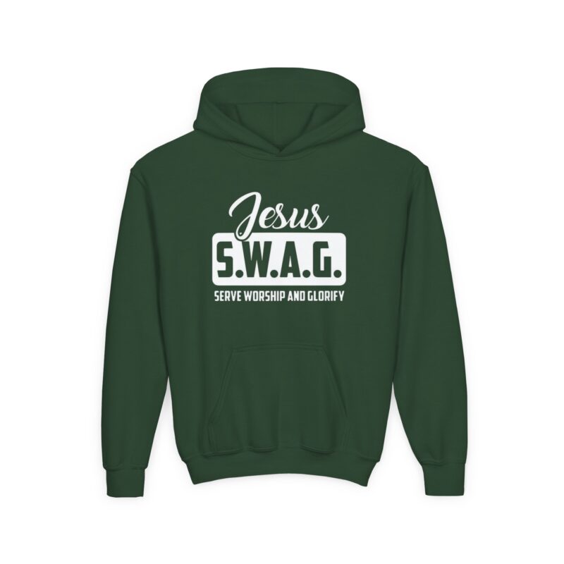 youth hoodie jesus s.w.a.g. (serve worship and glorify) christian faith pullover