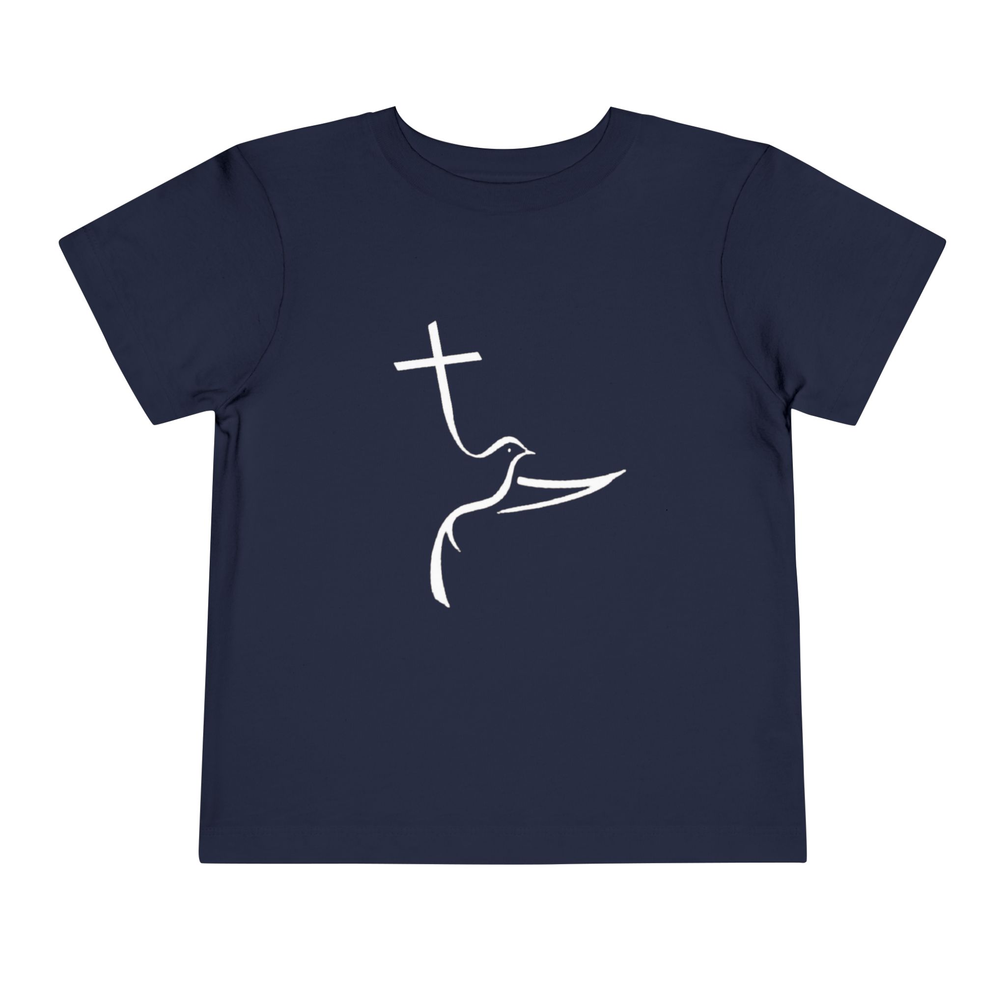 toddler tee — minimal white dove & cross religious christian shirt toddler tee — minimal white dove & cross religious christian shirt