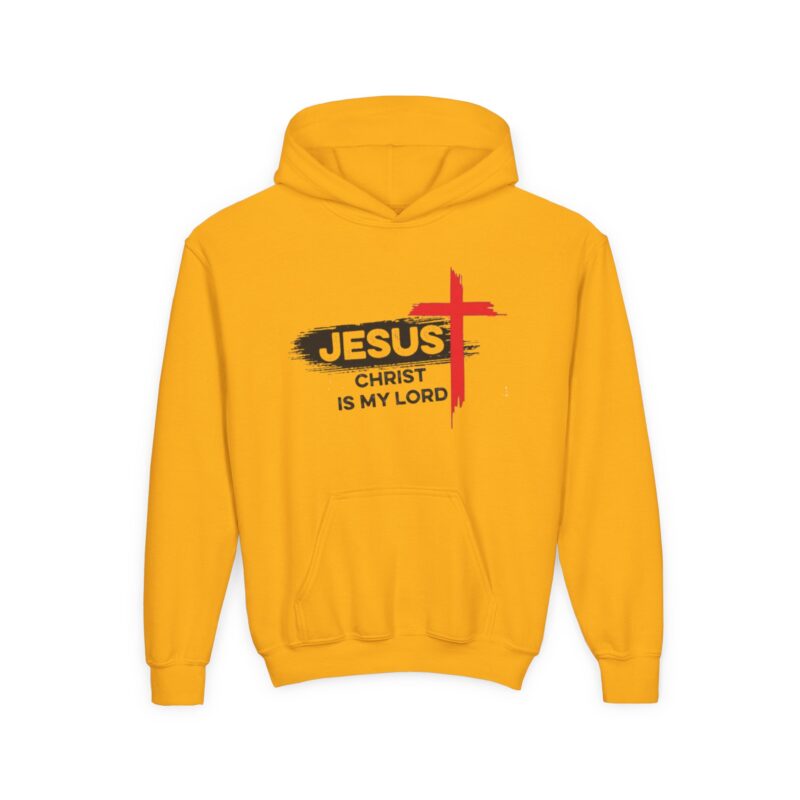 youth hoodie "jesus christ is my lord" cross faith sweatshirt