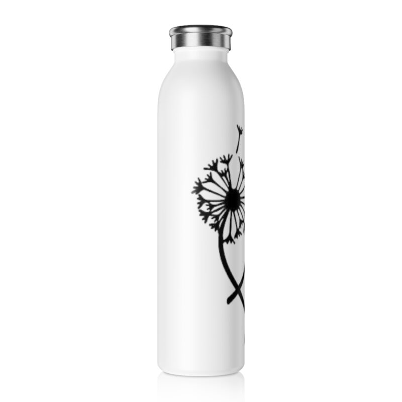 faith dandelion slim water bottle — inspirational stainless steel bottle